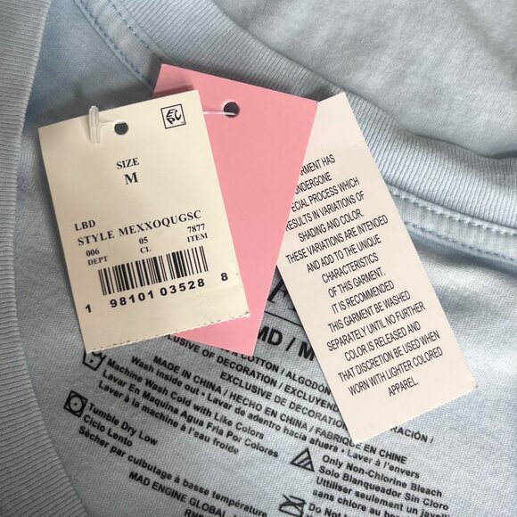 Mighty Fine Monaco Graphic Tee Tshirt Embroidery Blue Size Medium New - Picture 8 of 8